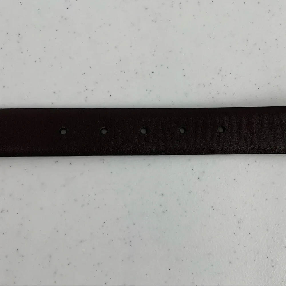Leather Reversible Black Brown Brushed Silver Buckle Men’s Belt 40 Office Work